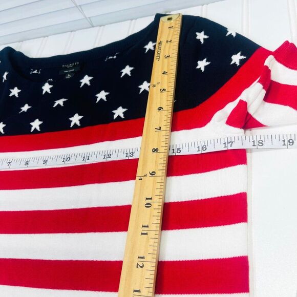 Talbots Patriotic American Flag Short Sleeved Sweater Small Petite - Picture 12 of 12